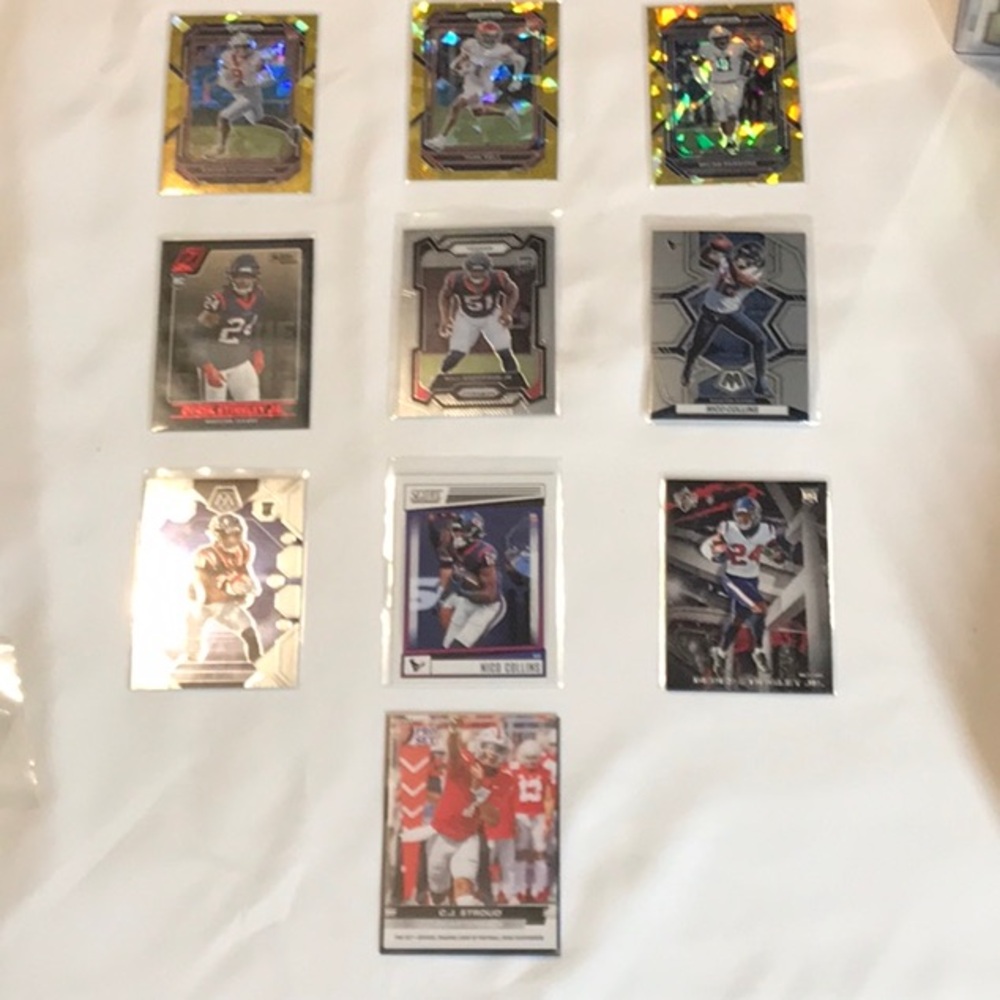 10 card Texans Lot Cj Stroud, Nico Collins, Tank Dell